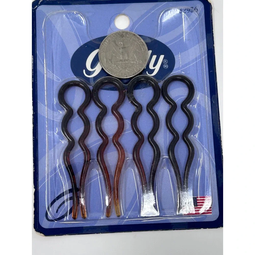 Vintage 1999‎ Goody Updo Pins 4 Pack Tortoise Brown Hair Forks 32936 Made in USA